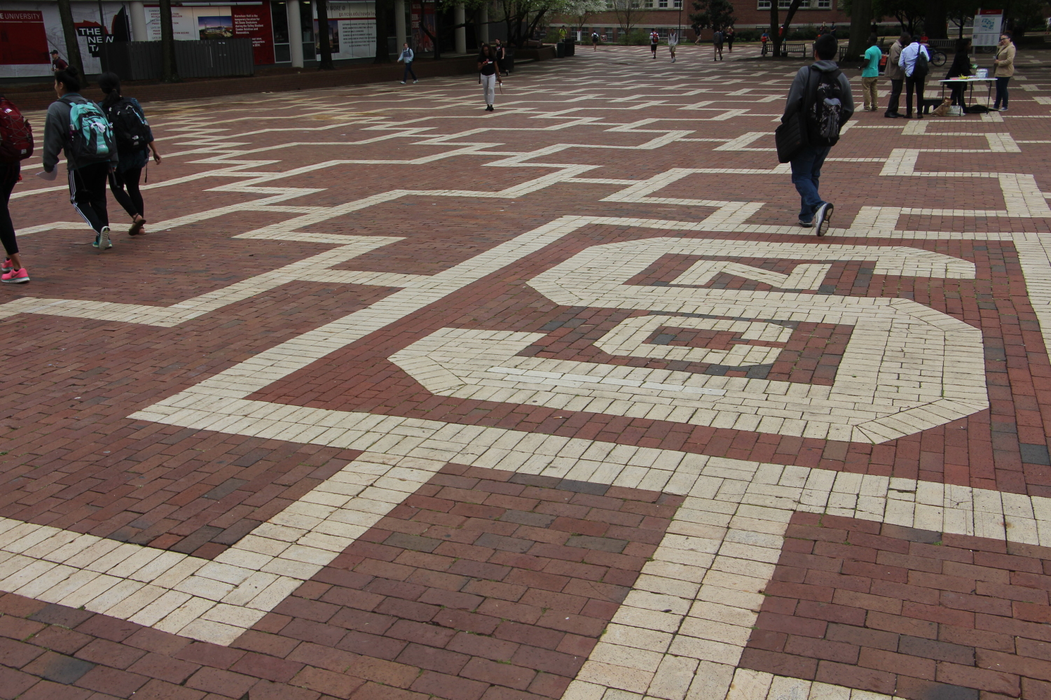 Brick NC State logo in the Brick Yard