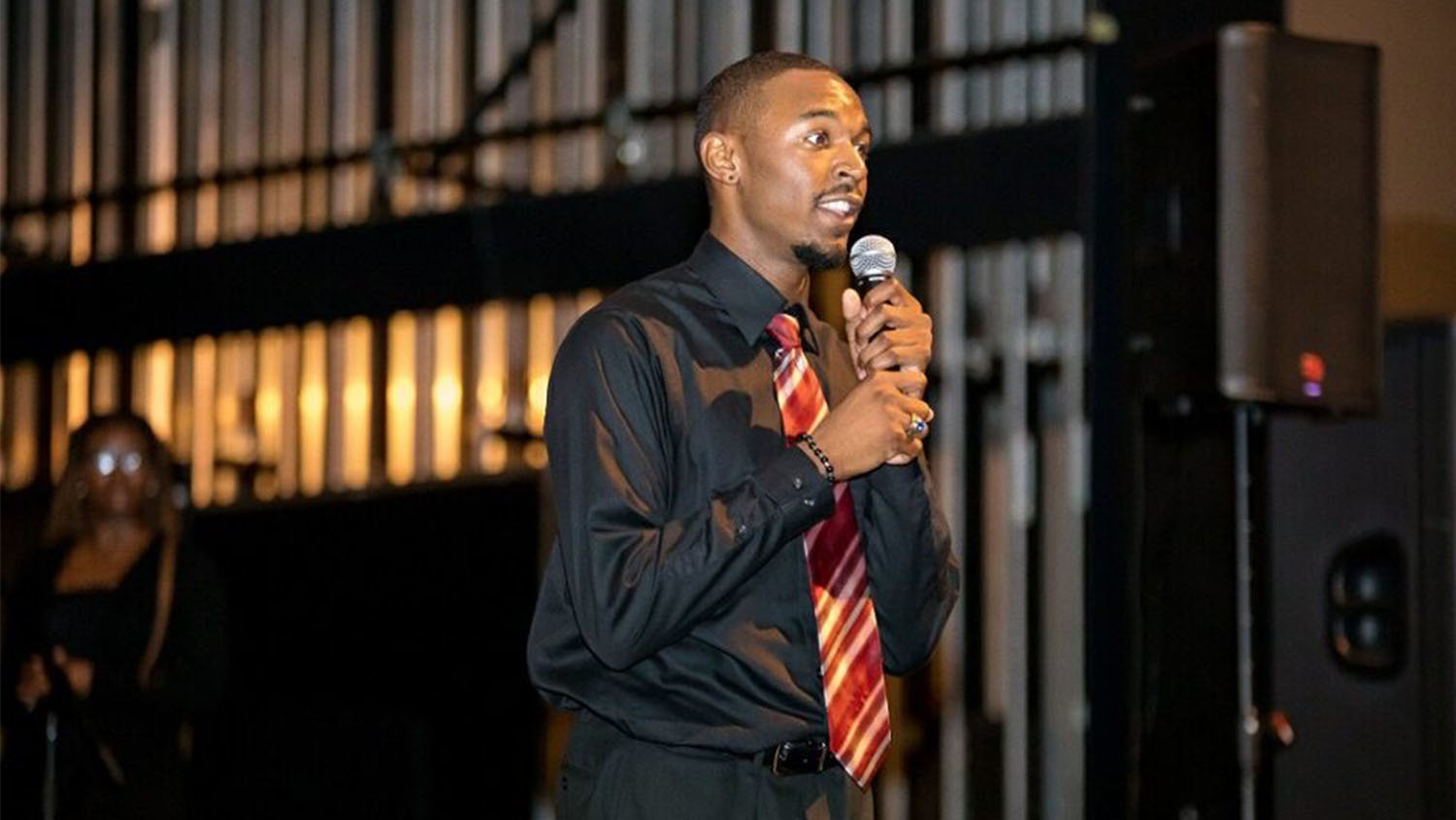 Gabriel Montague sings at his church