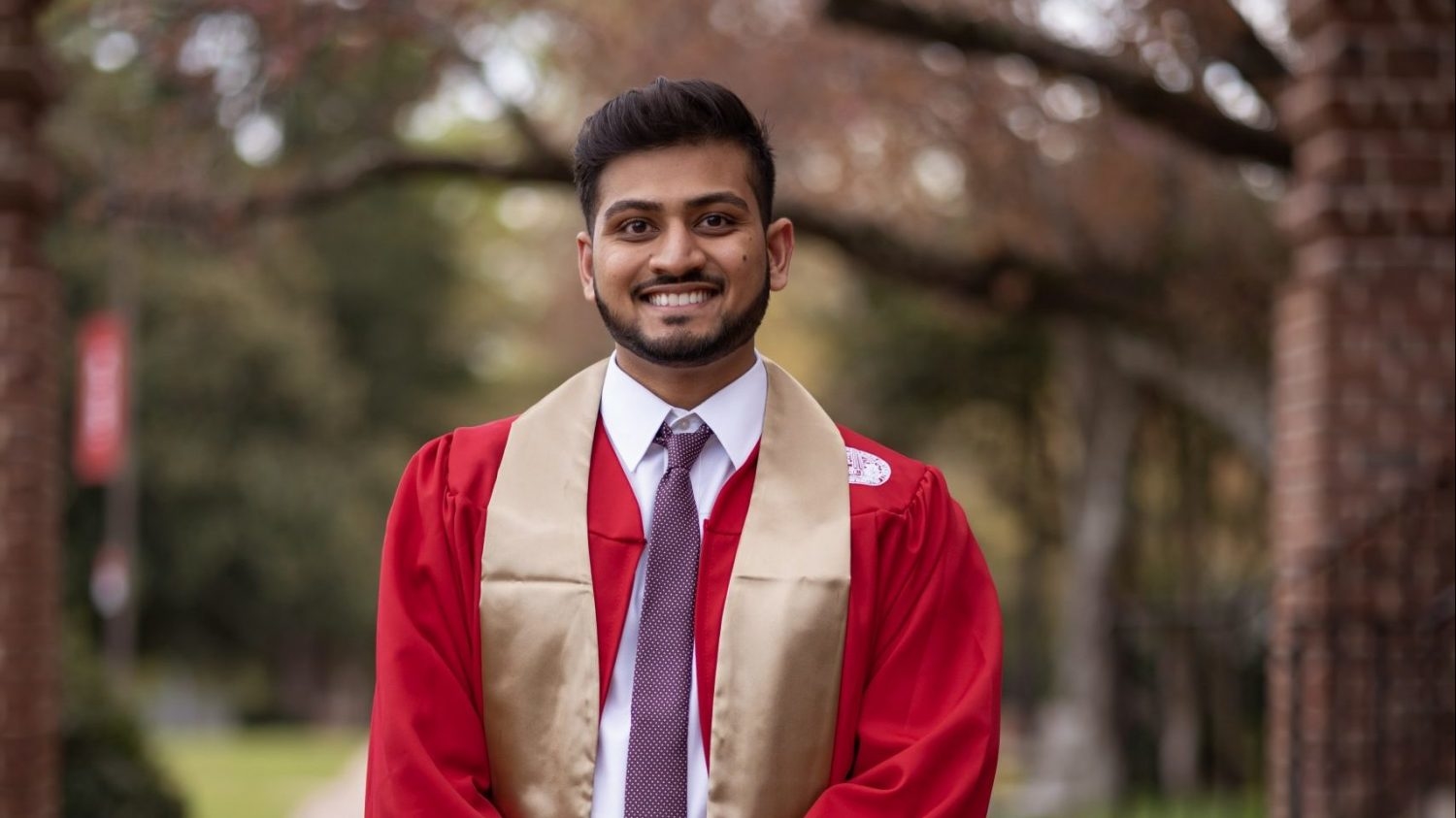 Dhuru Patel portrait in graduation gown