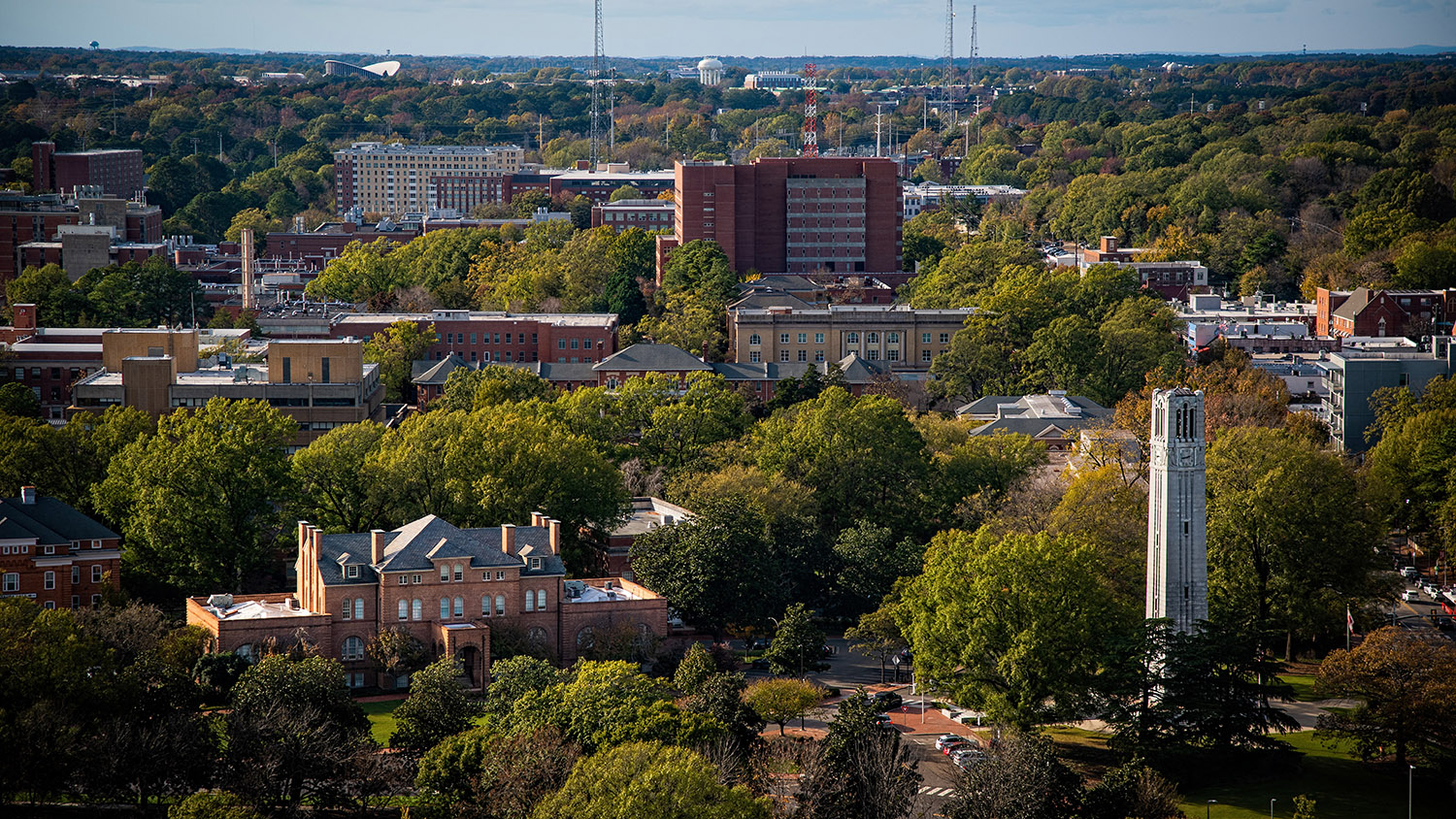 aerial view of NC State campus