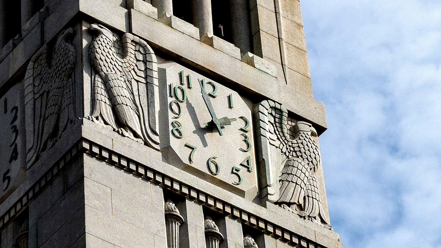 The Memorial Belltower clock